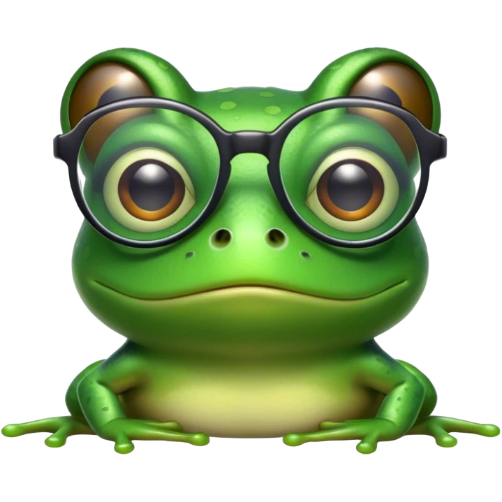Frog with glasses emoji
