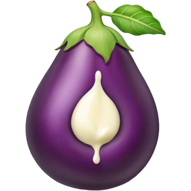 Eggplant inside of a plum with milk emoji