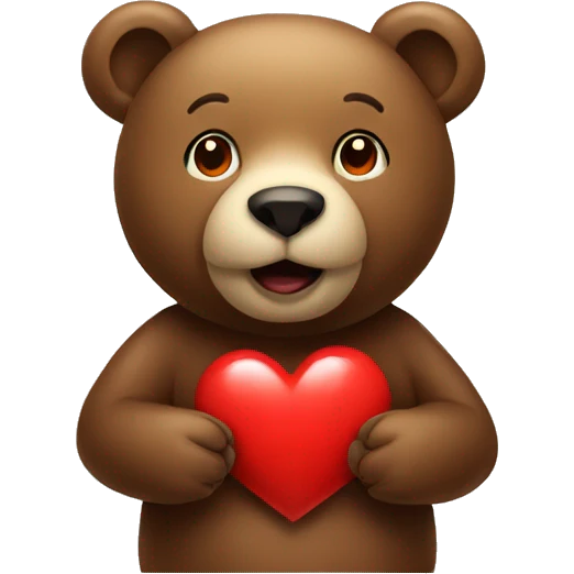 Bear with a red heart emoji