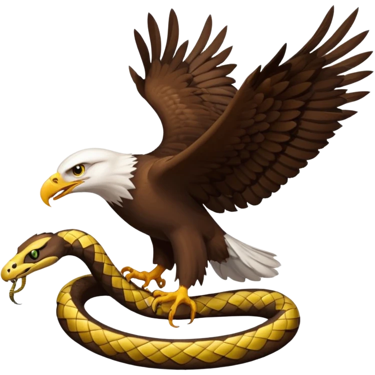 Una águila con una serpiente  emoji