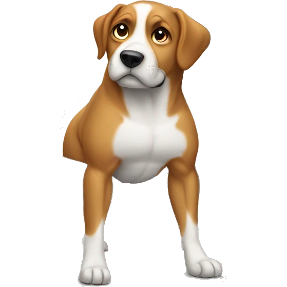 Dog doing bench press emoji