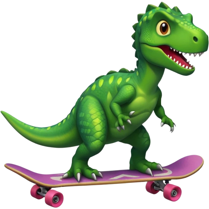 Dinosaur on a skateboard emoji