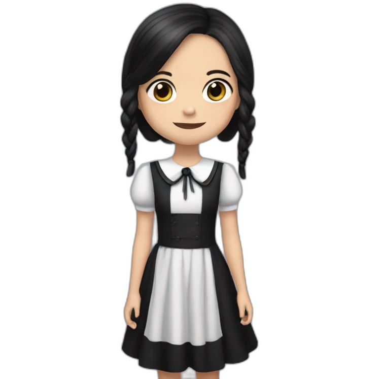 Jenna Ortega Wednesday Addams in dress emoji