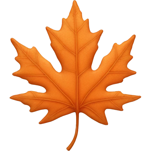 One orange maple leaf emoji