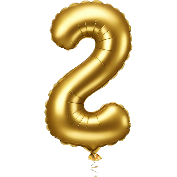 Golden balloon number 5 emoji