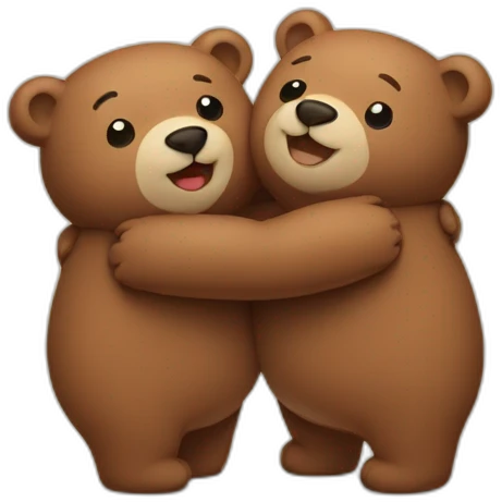 two bears hugging emoji