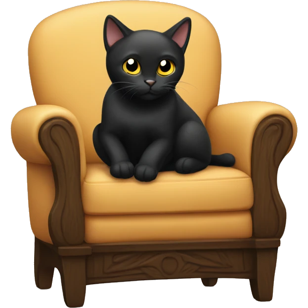 Black cat sitting on chair emoji