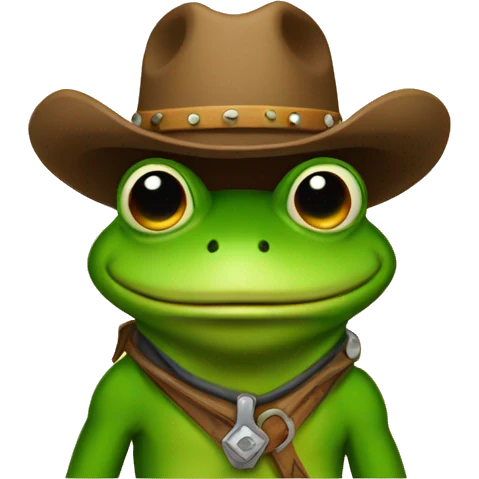 Cowboy frog emoji