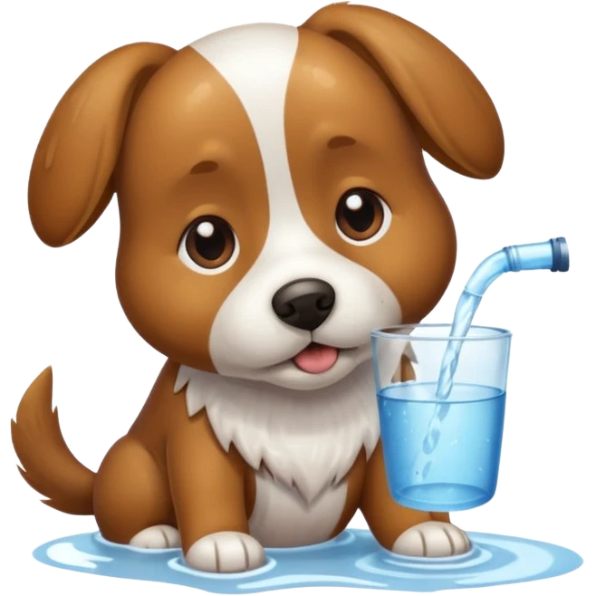 Dog drinking water emoji