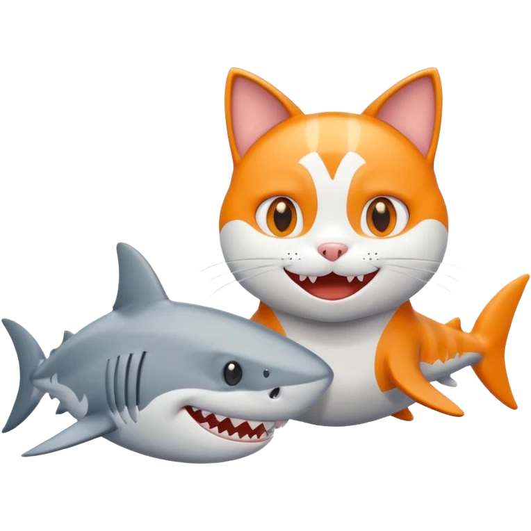 cat and shark emoji