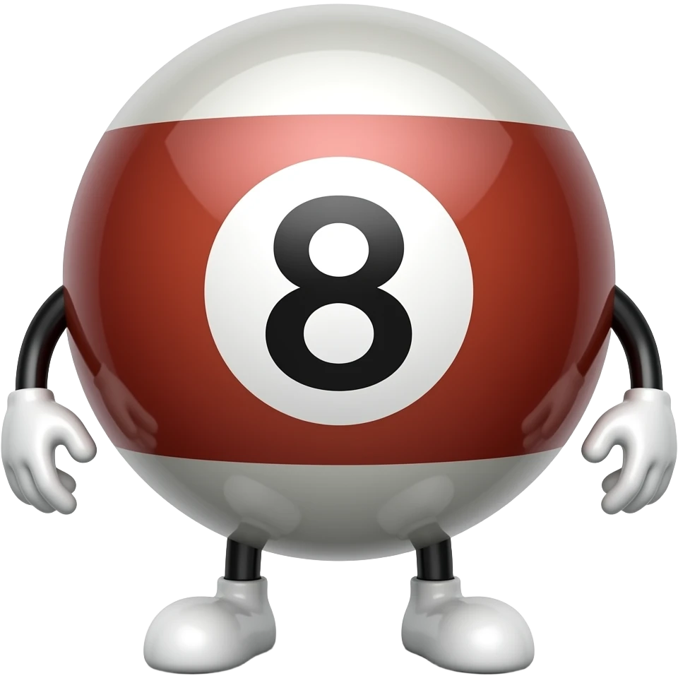 8 ball with legs and arms emoji