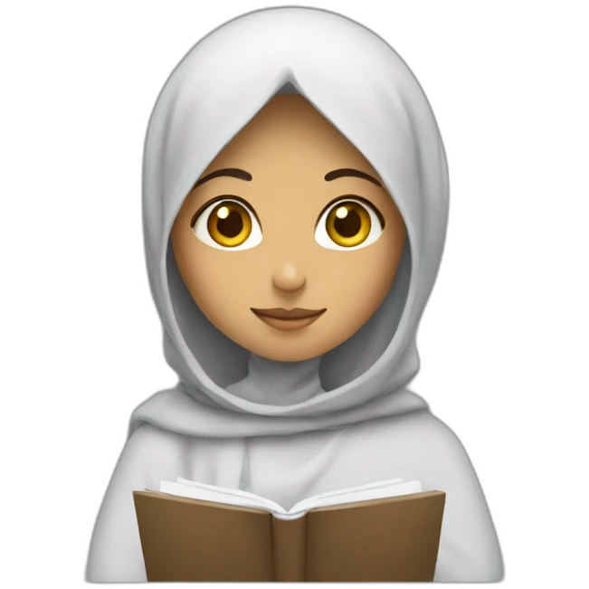 Muslim girl with no face is writing emoji