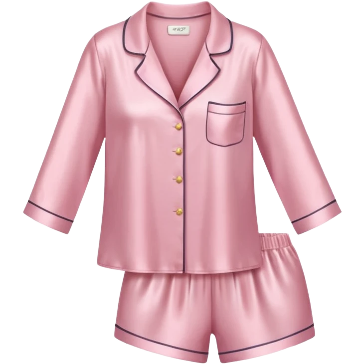 Light pink silk pyjamas set emoji