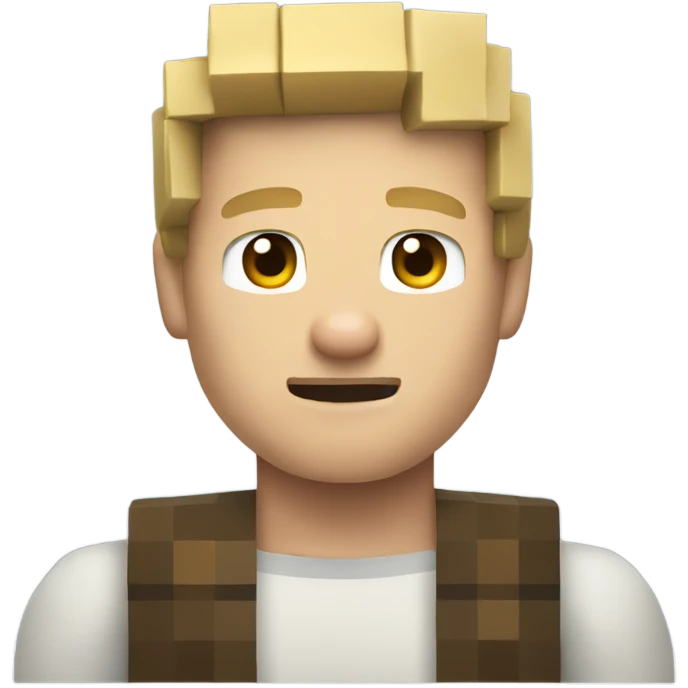 Blonde man playing Minecraft  emoji