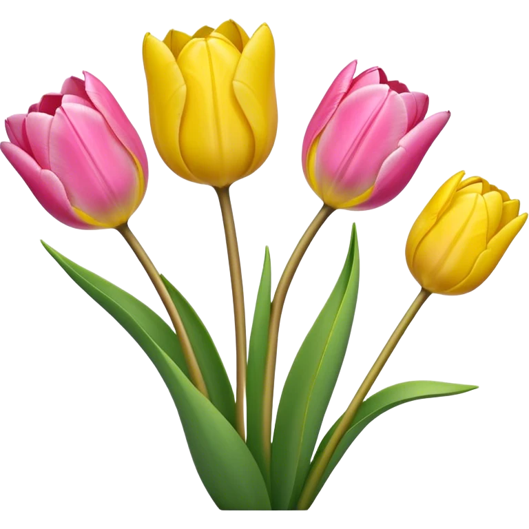 pink and yellow tulips emoji