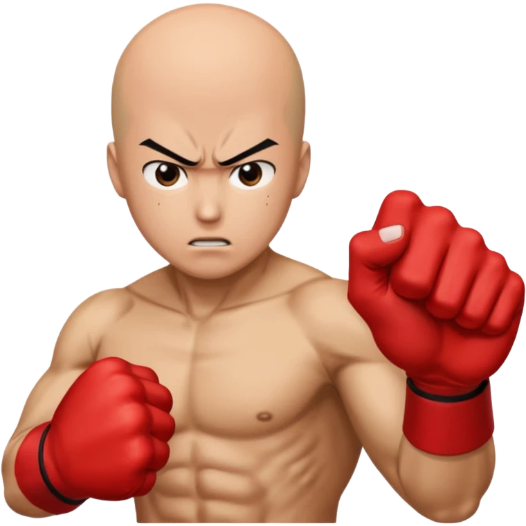 Angry Saitama with his red giant hand punching (front) emoji