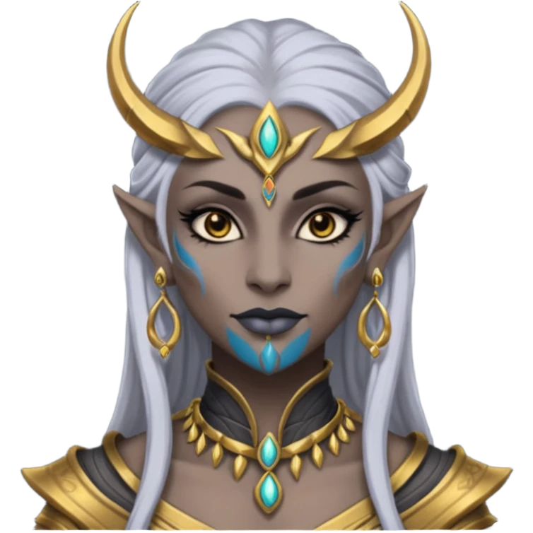 ESO female daedra, lashes and earrings, gray skin emoji
