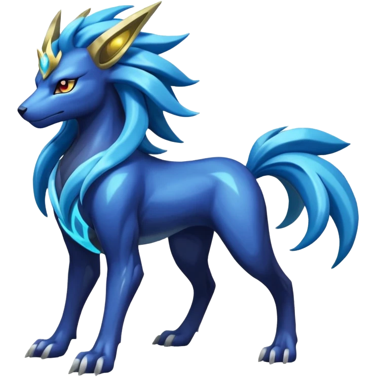 Shiny Dark Edgy Suicune-Manectric-Aurorus-Fakémon-hybrid-creature (full body)  emoji
