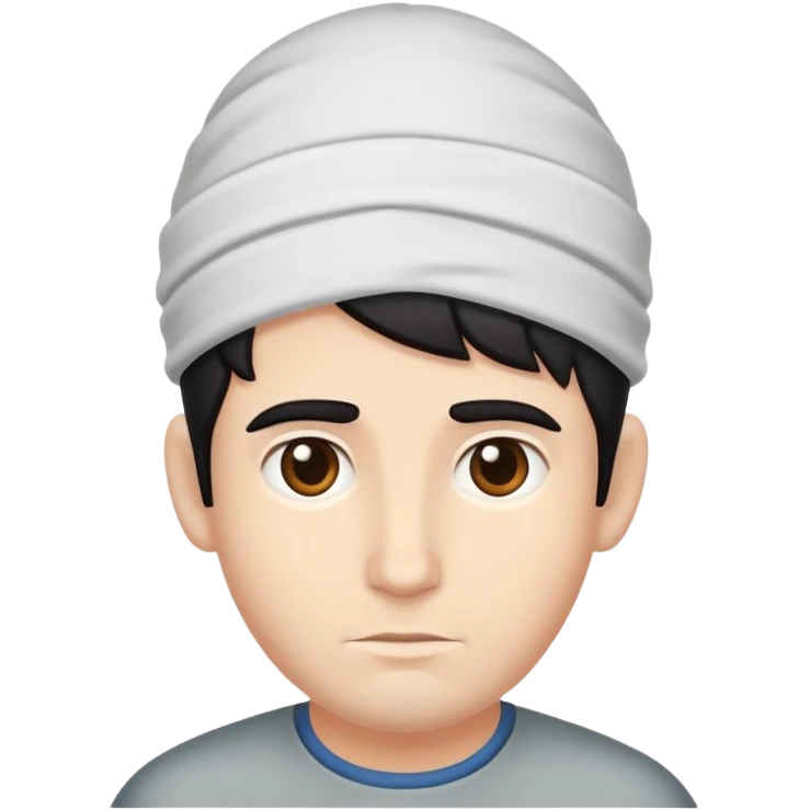 character with only three dark hairs on his head emoji