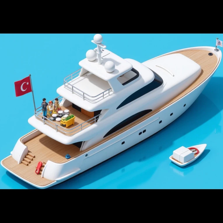 make a 70ft yacht facing to the right  emoji