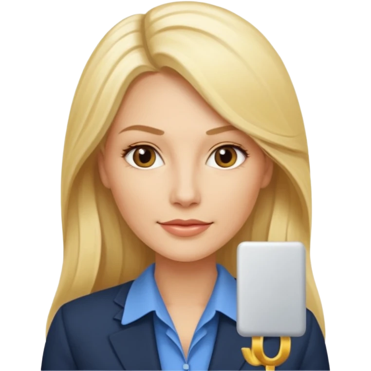 blonde woman in her thirties, long hair, confident and professional, CEO vibe emoji