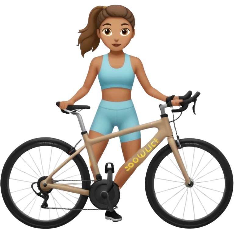 girl biking in soulcycle class  emoji