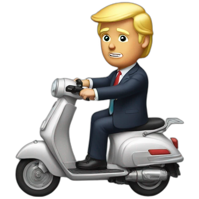 donald trump on scooter emoji