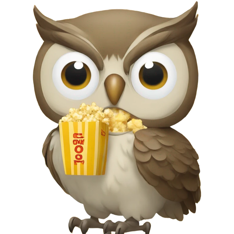 owl eatting popcorn emoji