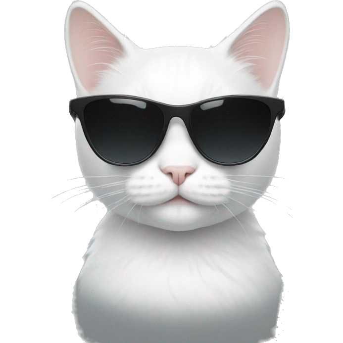white cat with black sunglasses emoji