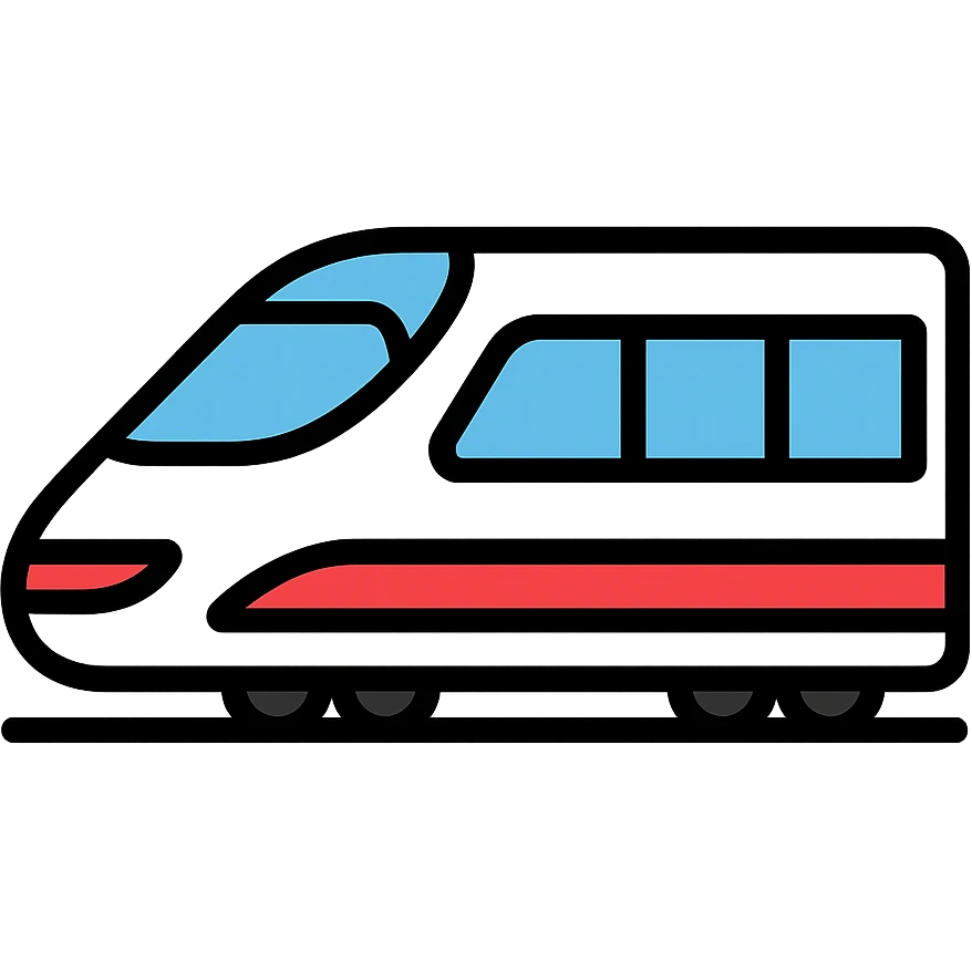 modern white train, with large windows, modern style emoji