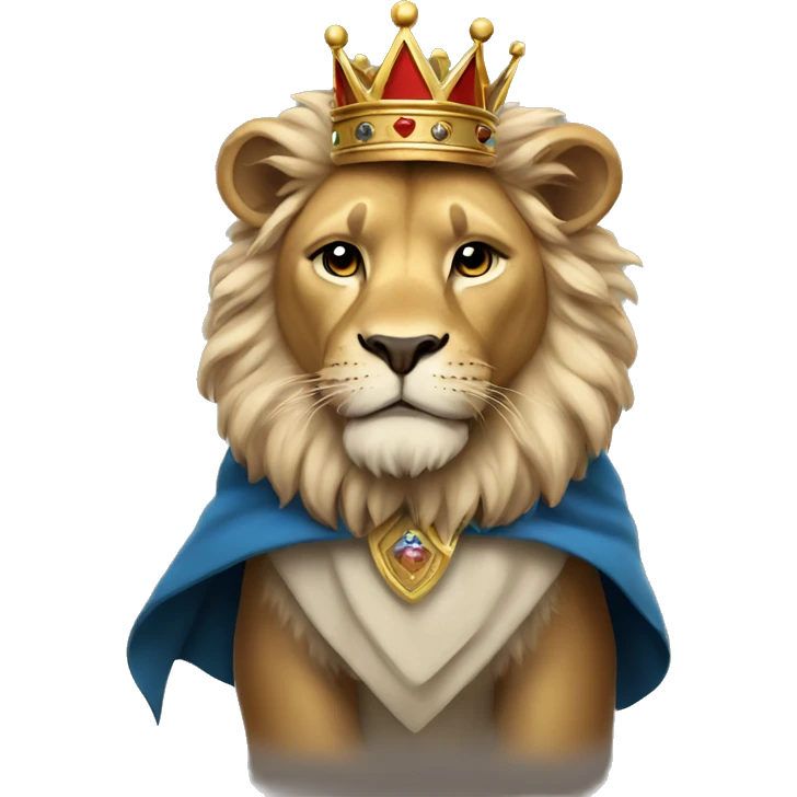 Lion wearing a crown and cape emoji