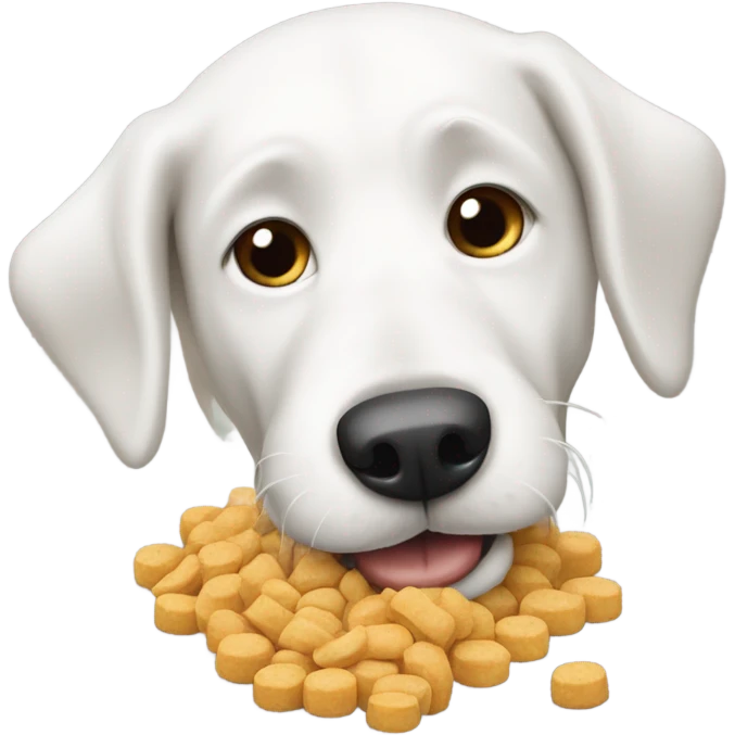 white-dog-eating-dogfood emoji