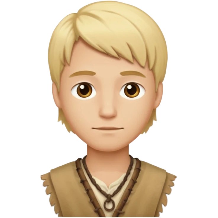 Young Blond Stone Age Man – Wearing primitive clothes.




 emoji