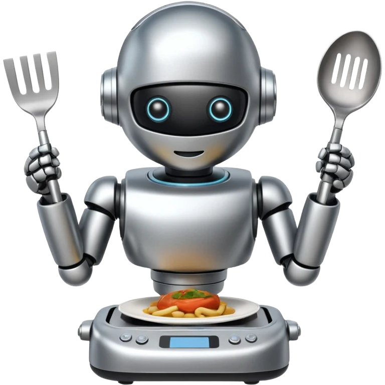 cooking robot with meal emoji