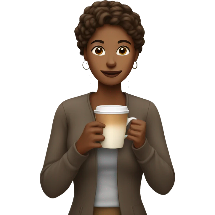 woman with a latte emoji