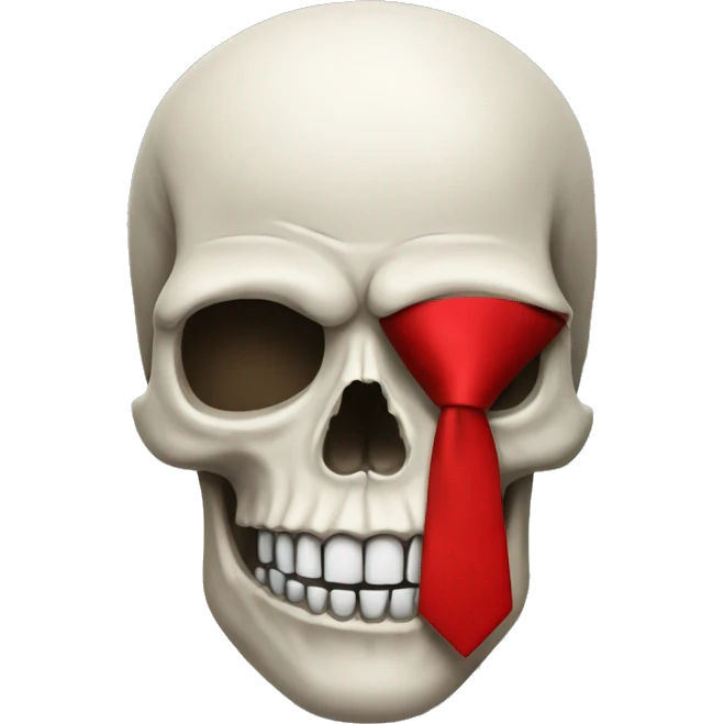 Skull with a red tie emoji