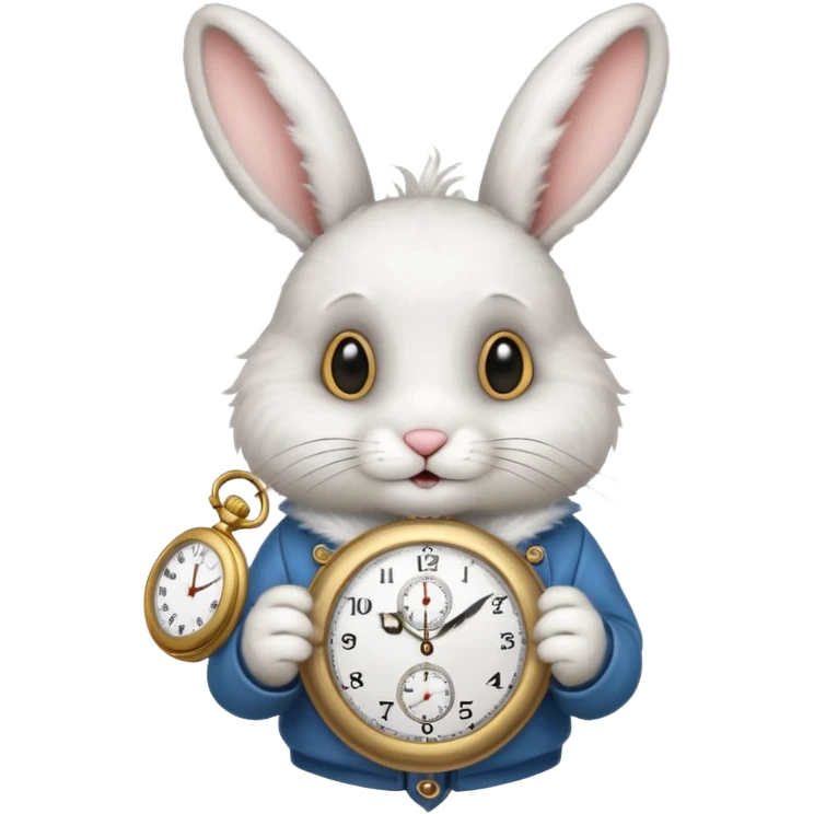 Rabbit holding watch emoji