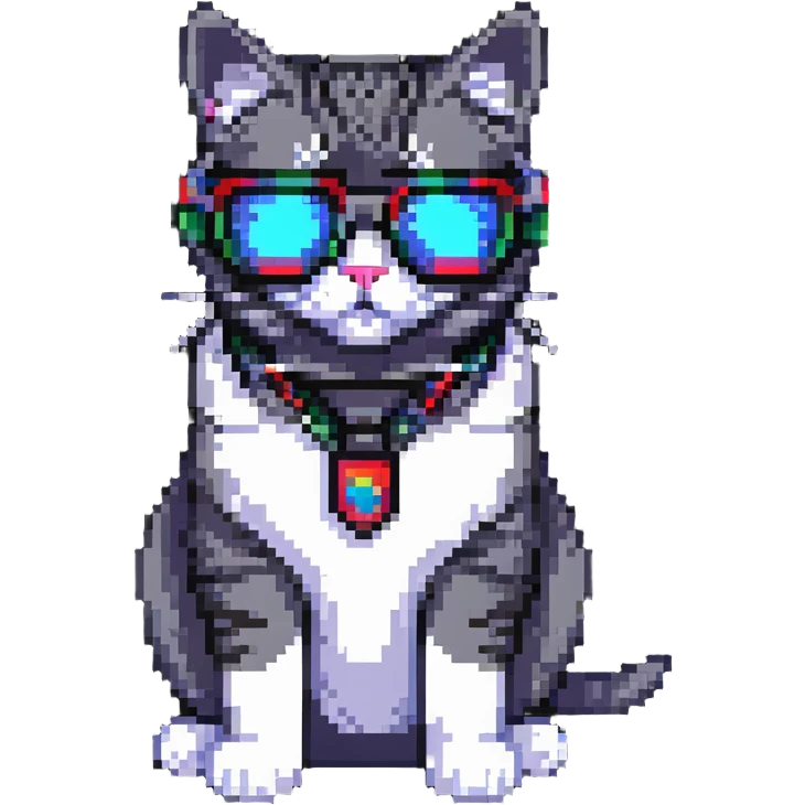 cool cat with laser glasses emoji