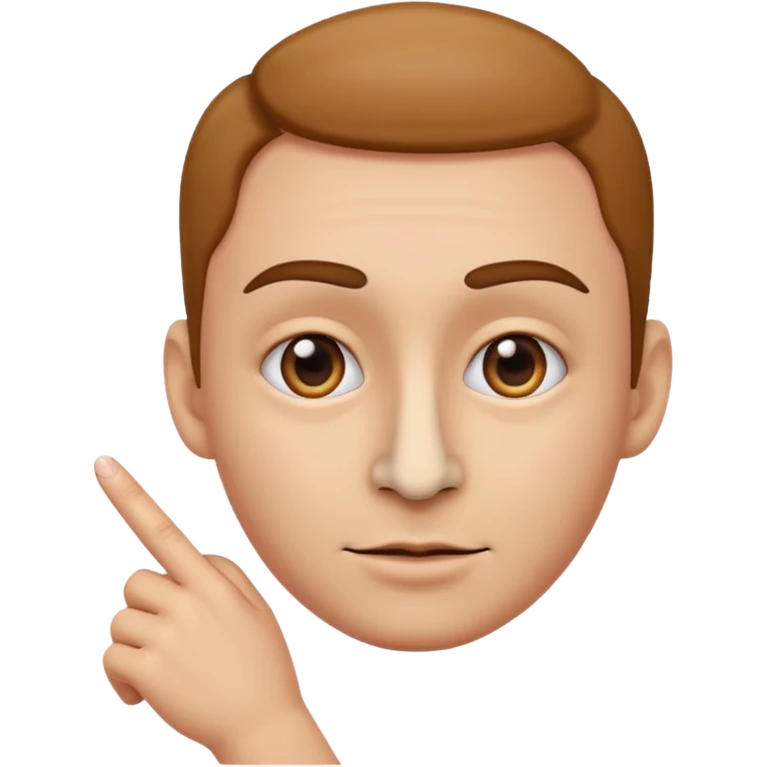 A classic emoji nose, no face, with a pointer finger touching the tip of it emoji