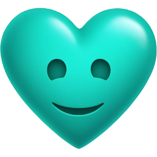 Turquoise emoji heart emoji