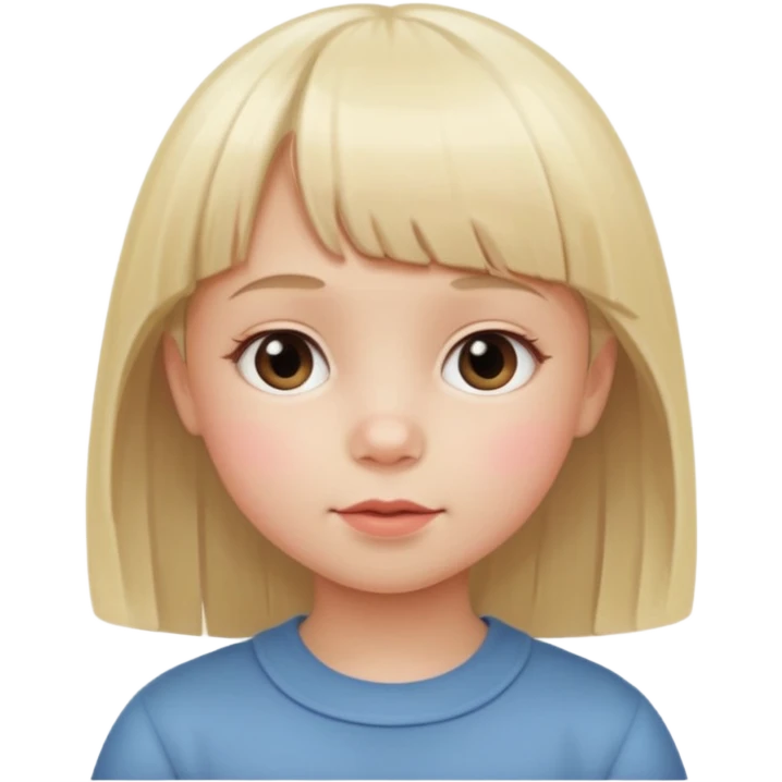 Niño pequeño con pelo muy rubio claro y flequillo recto emoji