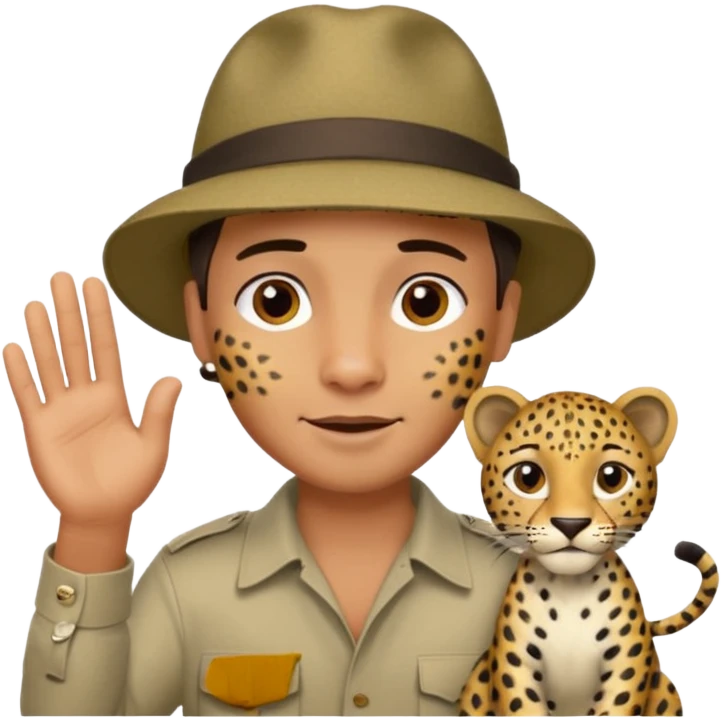 A man fingering a leopard emoji