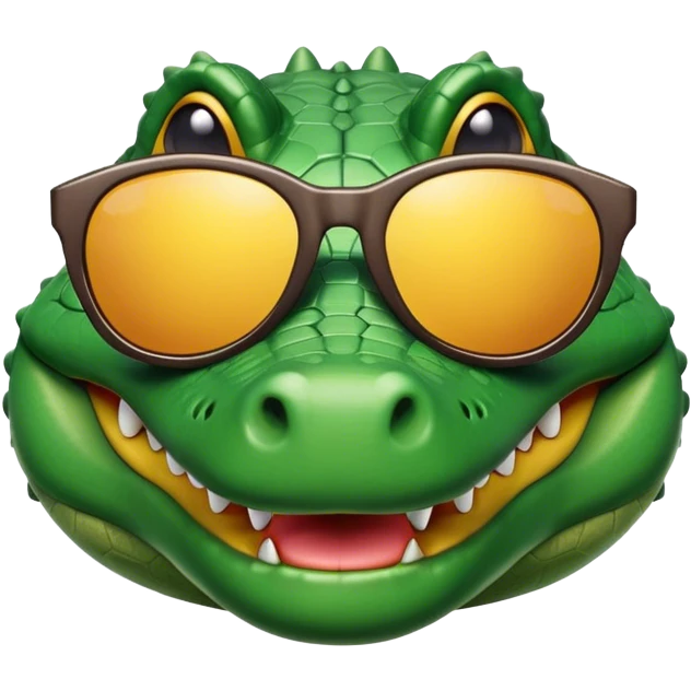 Crocodile with sunglasses emoji