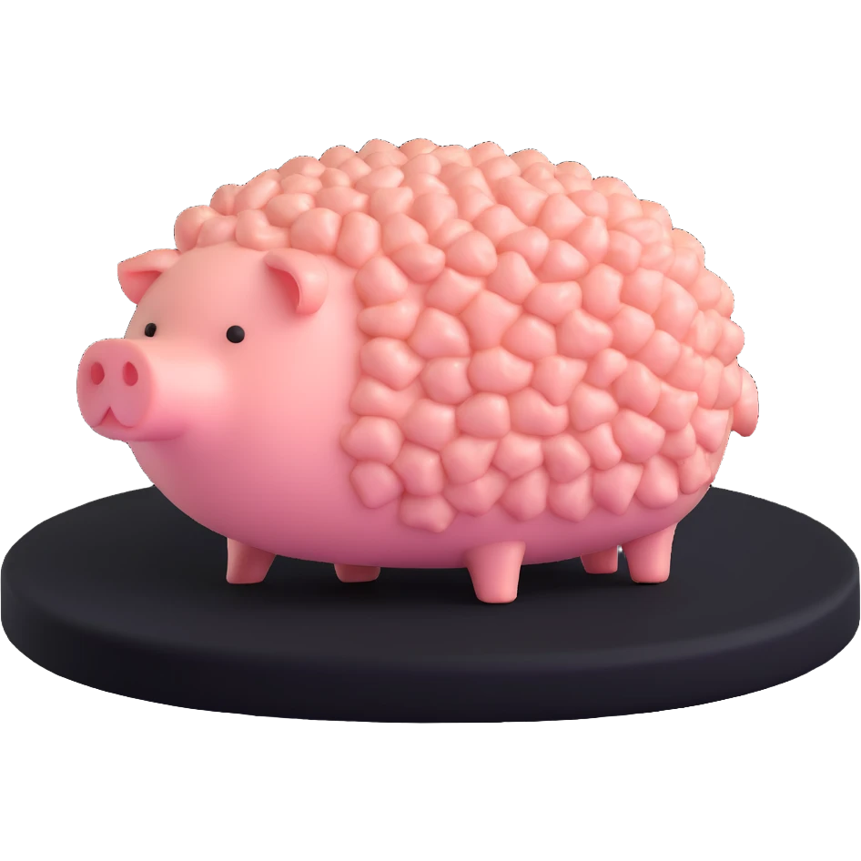 minced pork, clean, minimal, cute, well-lit, soft shadow, white background emoji