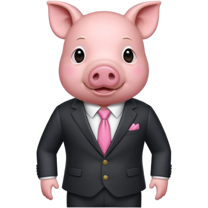 Pig with a suit emoji