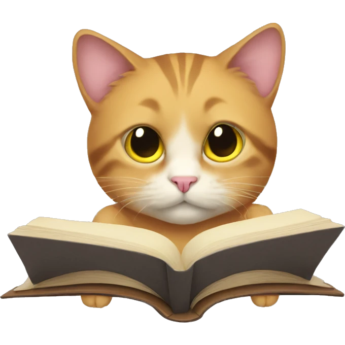 Cat is reading emoji