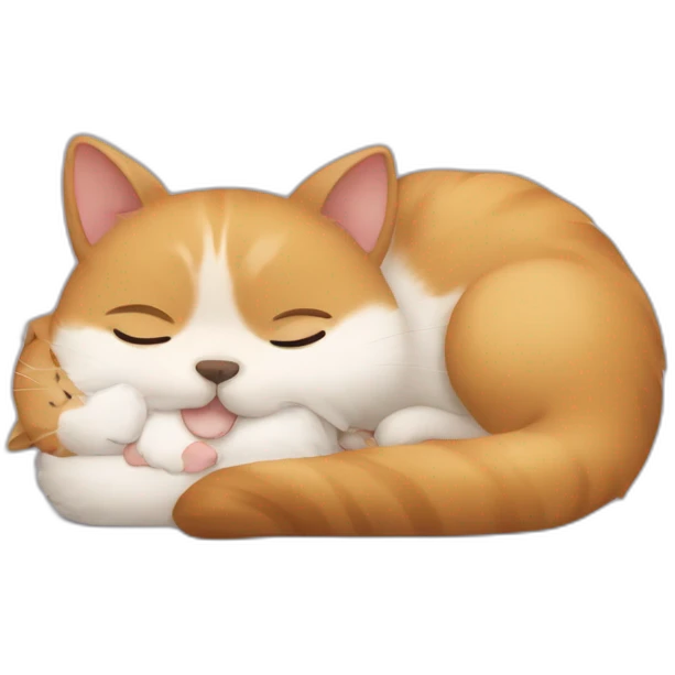 Un chat un chien et un hamsters qui dorment emoji