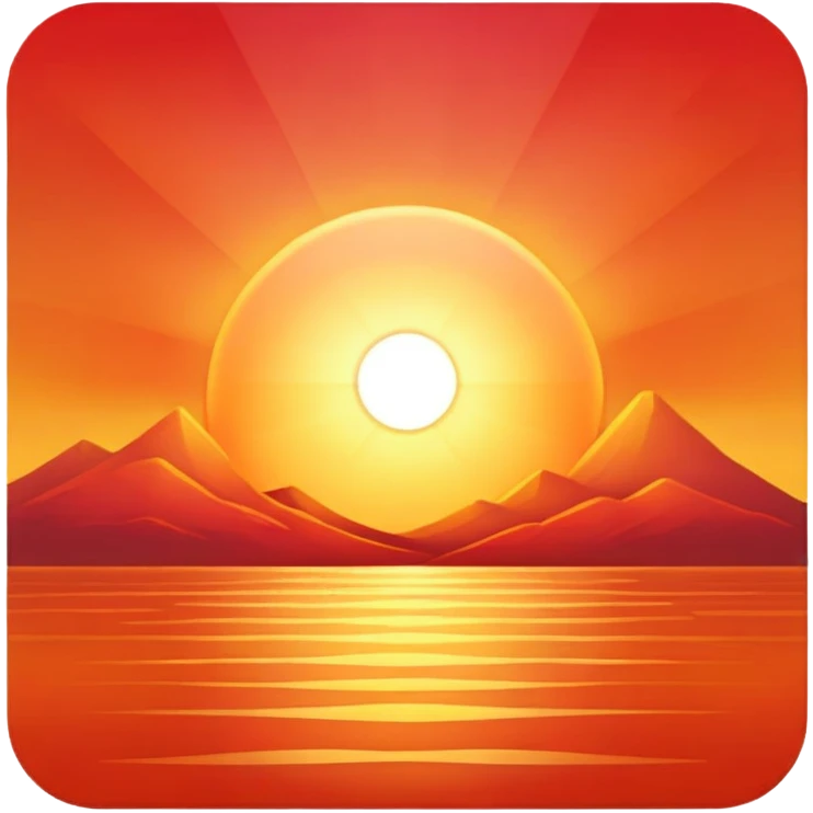Square shaped sunrise emoji