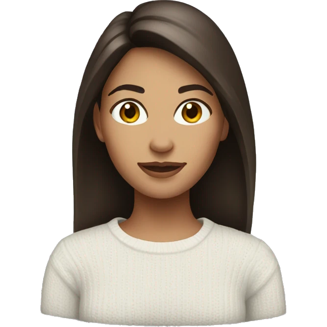Brunette with white sweater emoji