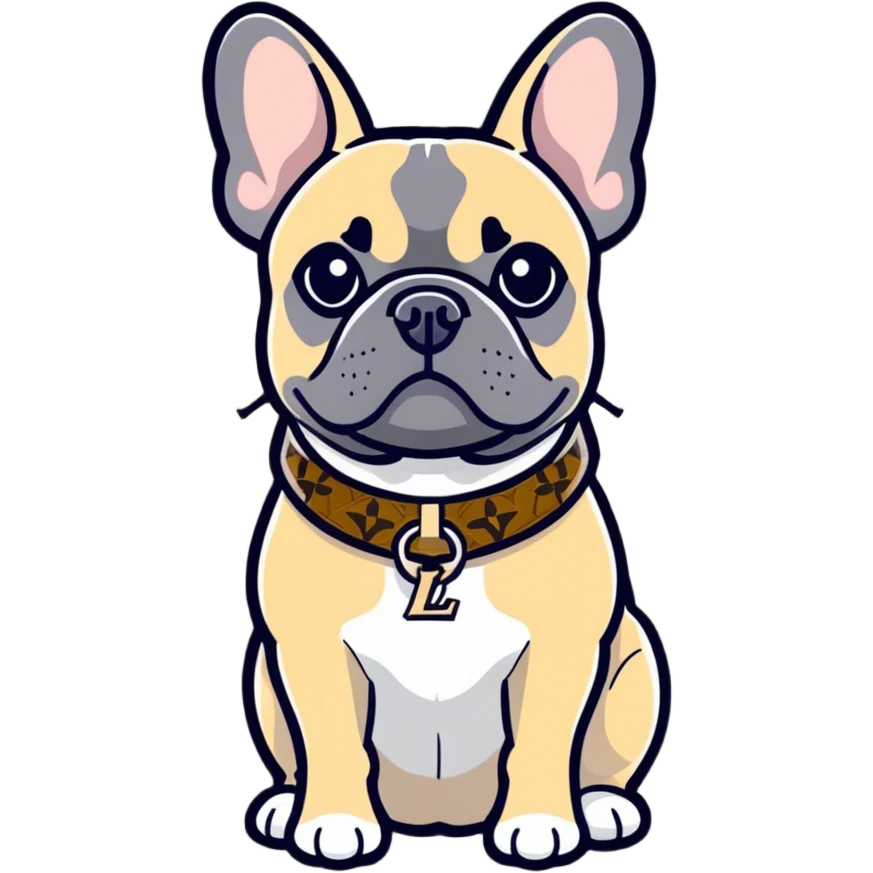 Frenchie wearing Louis Vuitton  emoji